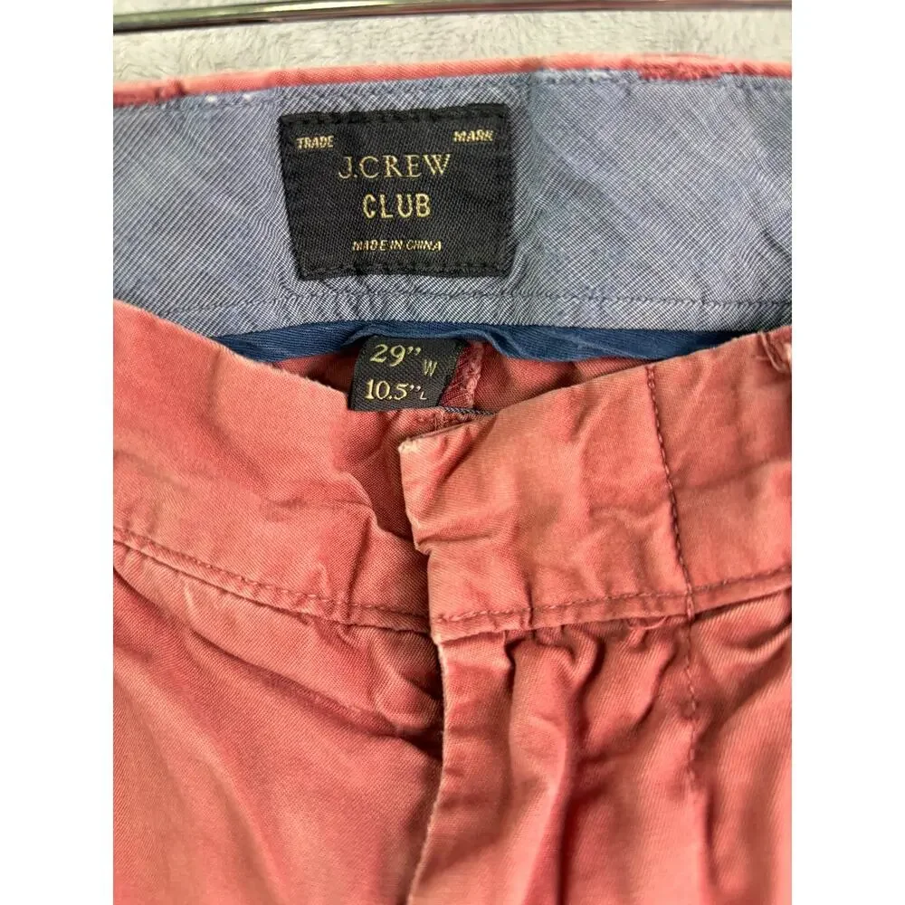 J.Crew Men's Salmon Pink Flat Front Cotton Chino Shorts - Size 29W/10.5